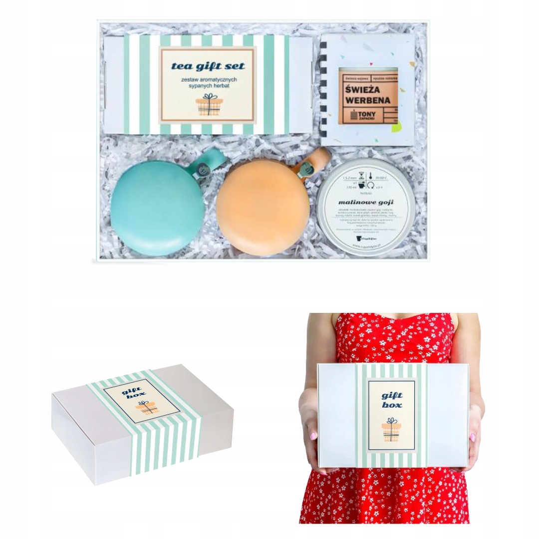 Levně Dárková sada Box Tea Gift Set s hrnky, sójovou svíčkou a lahodným čajem