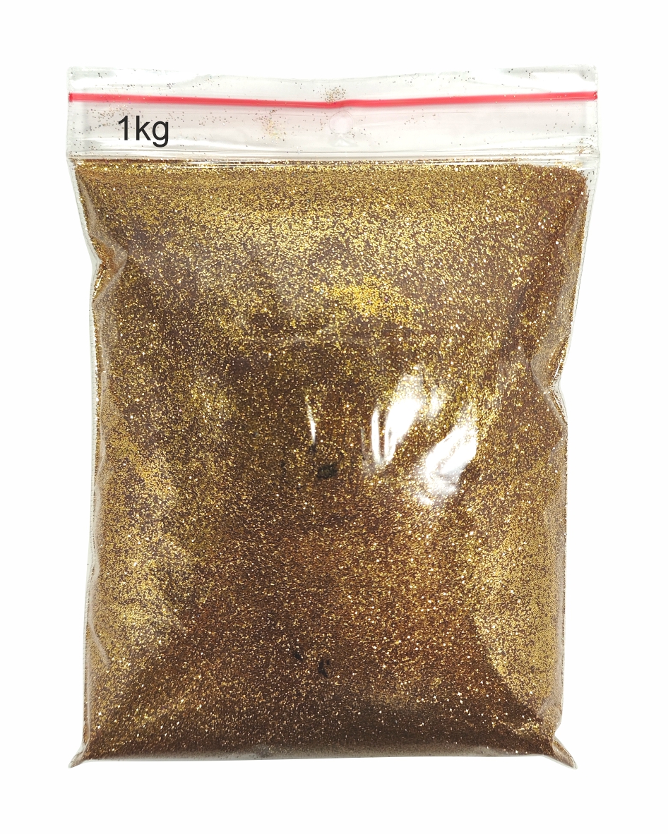 Brokat do farb tynków ścian 1kg 0,2mm Złoty 19