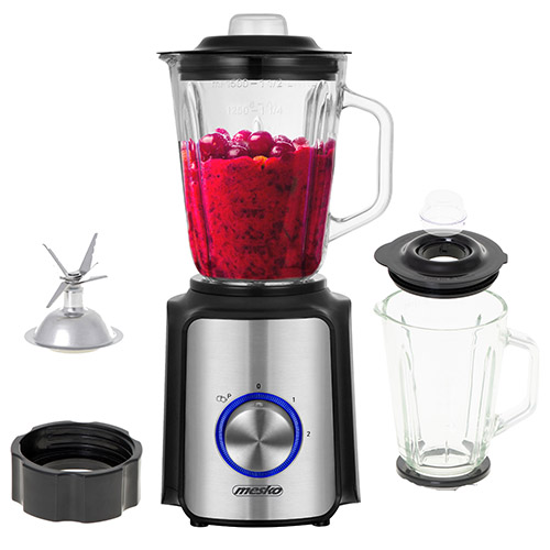 Blender Stolní 1200W 1,5L 6 Nožů Funkce Pulse Drcení Ledu Mesko