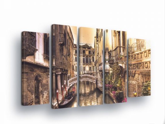 Obraz 150x100 Benátky kanál gondola Taliansko mesto architektúra romantika