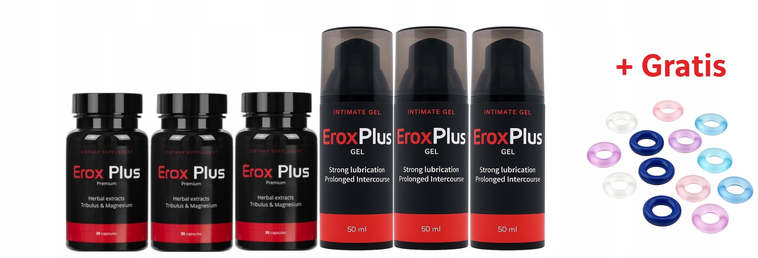 3x Erox Plus: Gel Kapsle Bonus Přípravek Na Potenci, Erekci A Lidibo