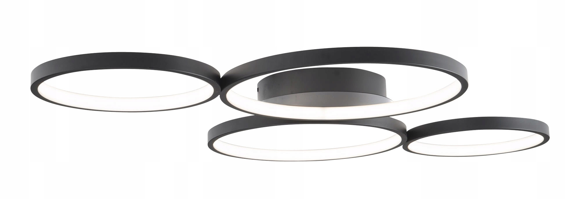 Czarna lampa sufitowa, LEDowe ringi, 67W do salonu, sypialni Maxlight