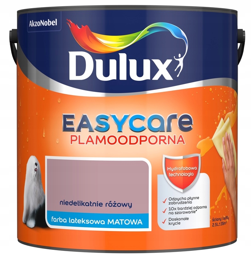 

Farba Dulux Easy Care- niedelikatnie różowy, 2.5l