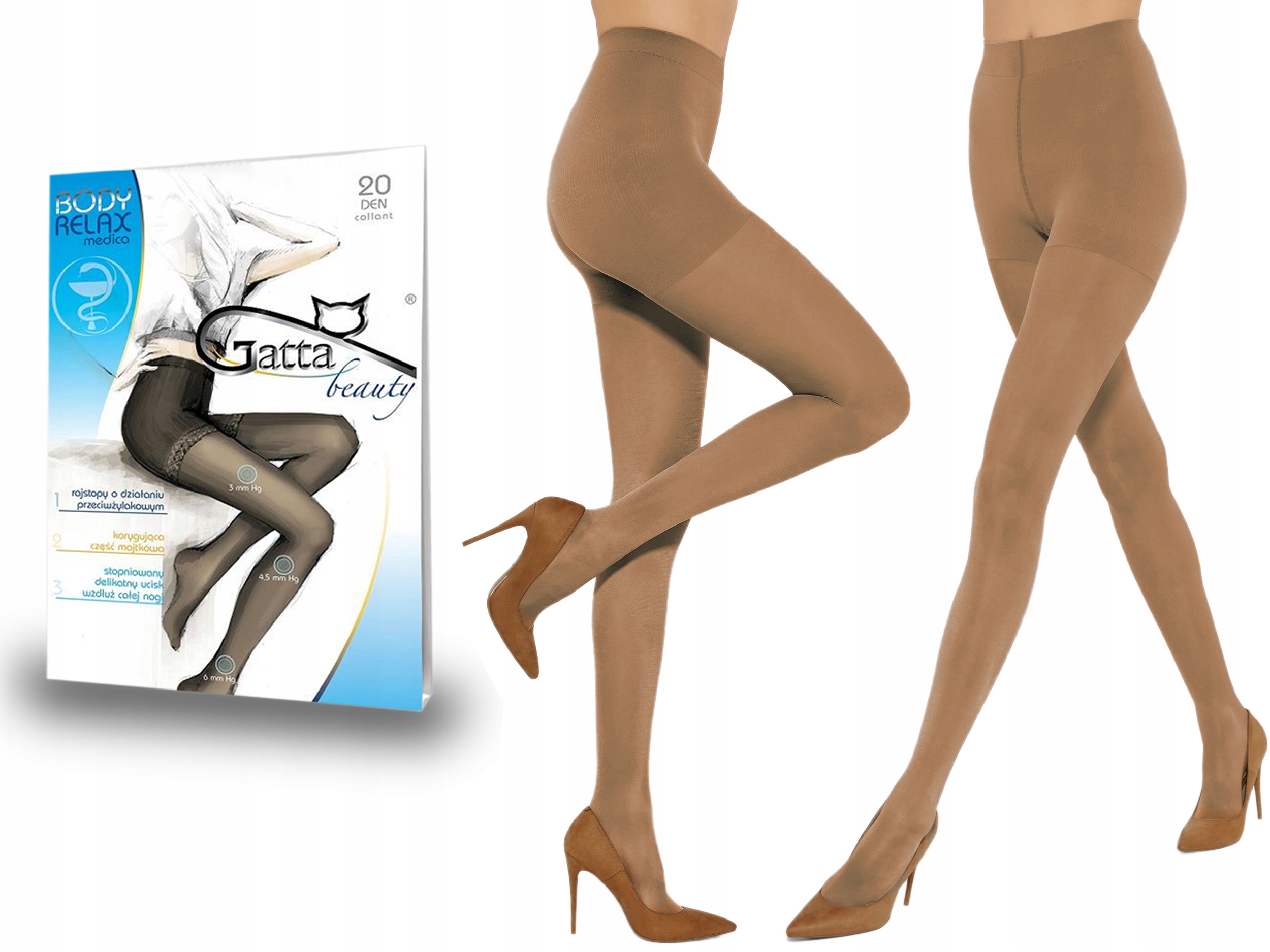 

Rajstopy Body Relax Medica Gatta, 20 den beige 2-S