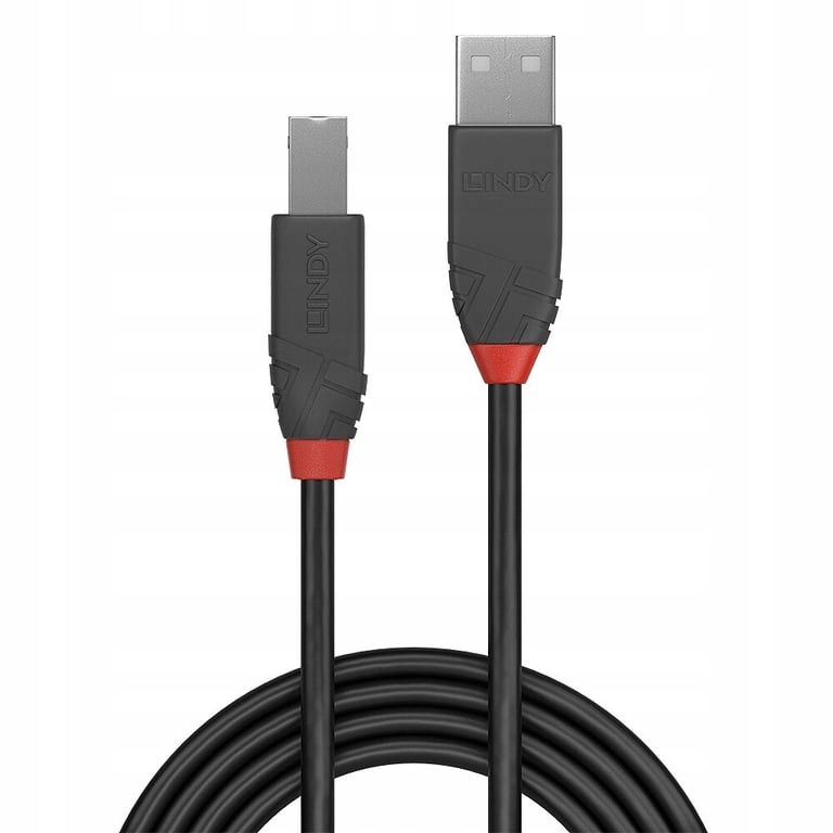 Lindy 36670 kabel USB 0,2 m USB 2.0 USB A USB B Czarny, Szary Kod producenta 36670