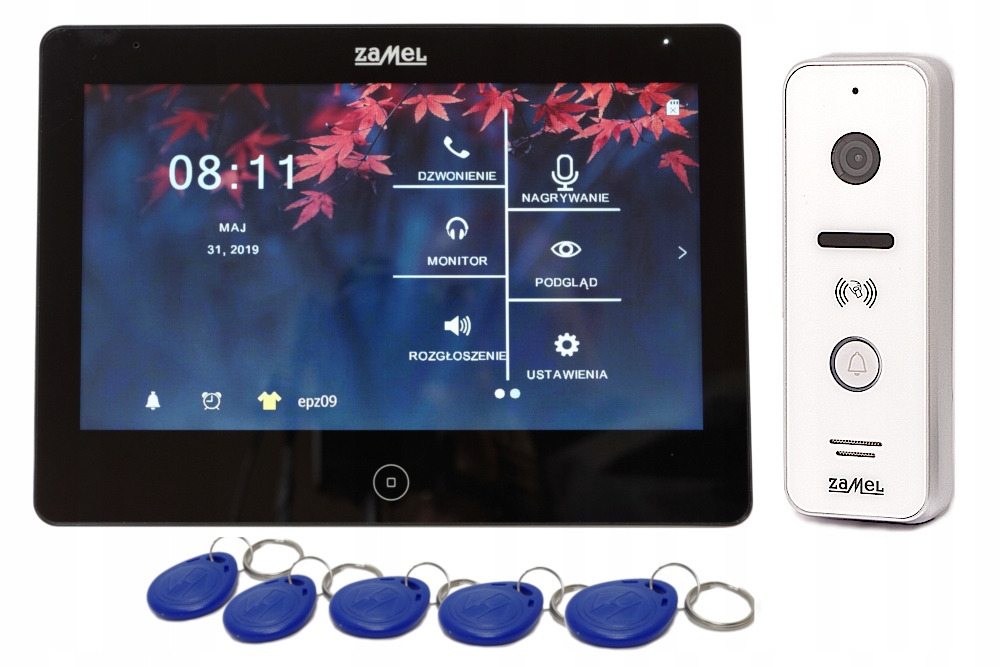 Wideodomofon ZAMEL 10 cali VP0810BHD braloki