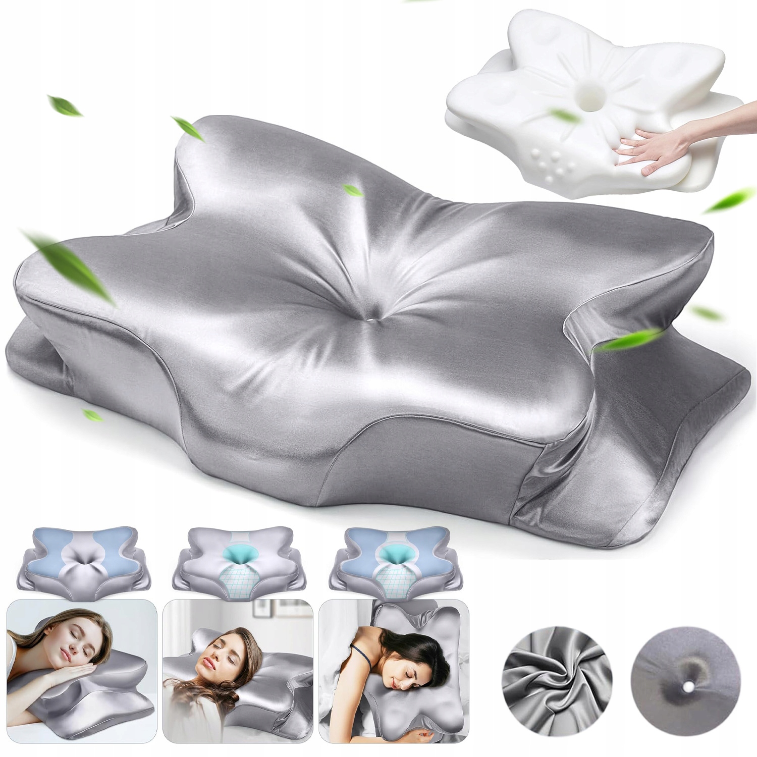 Poduszka Ortopedyczna Do Spania Na Boku I Brzuchu Profilowana Pianka Trwała