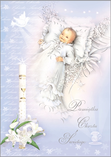 

Kartka na Chrzest Święty dla chłopczyka Laurka CH3