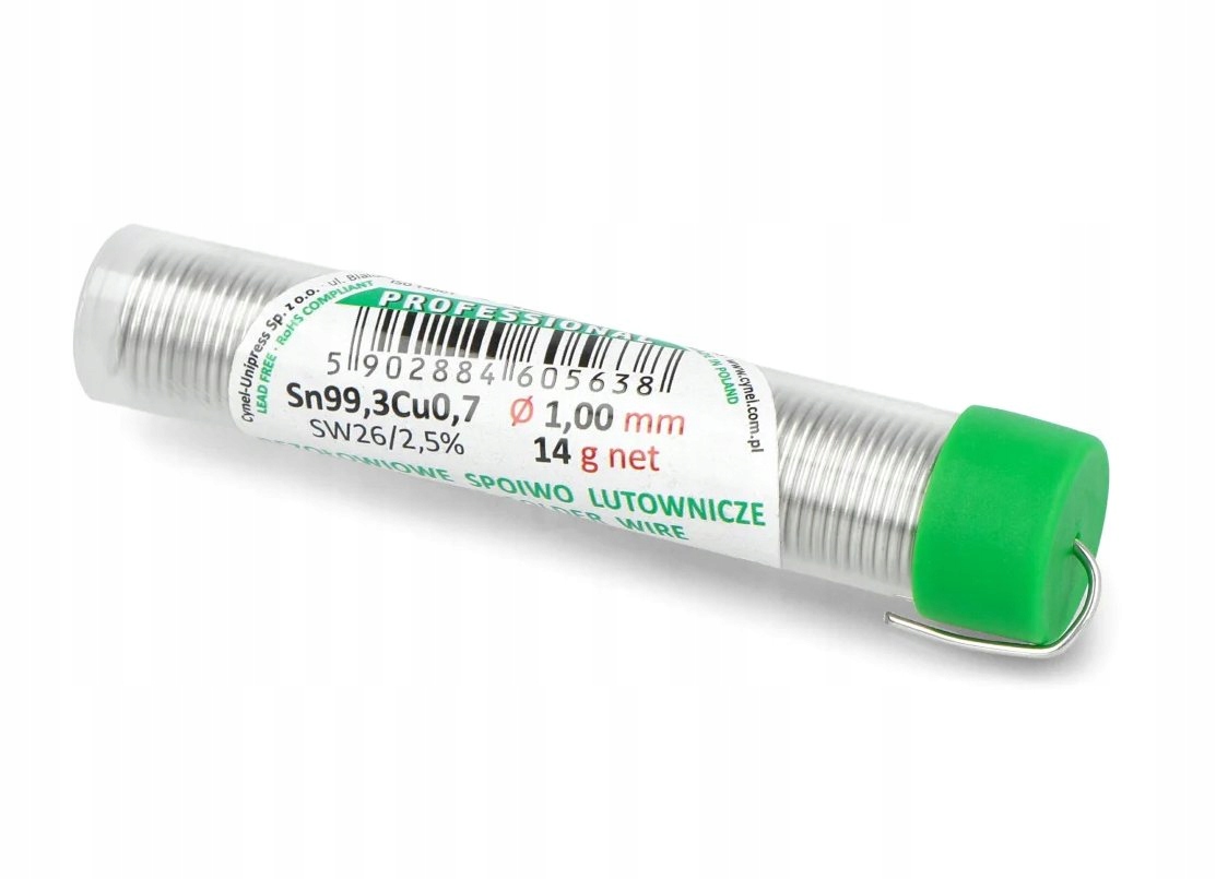 

Cyna fiolka z topnikiem 1mm Cynel 14g