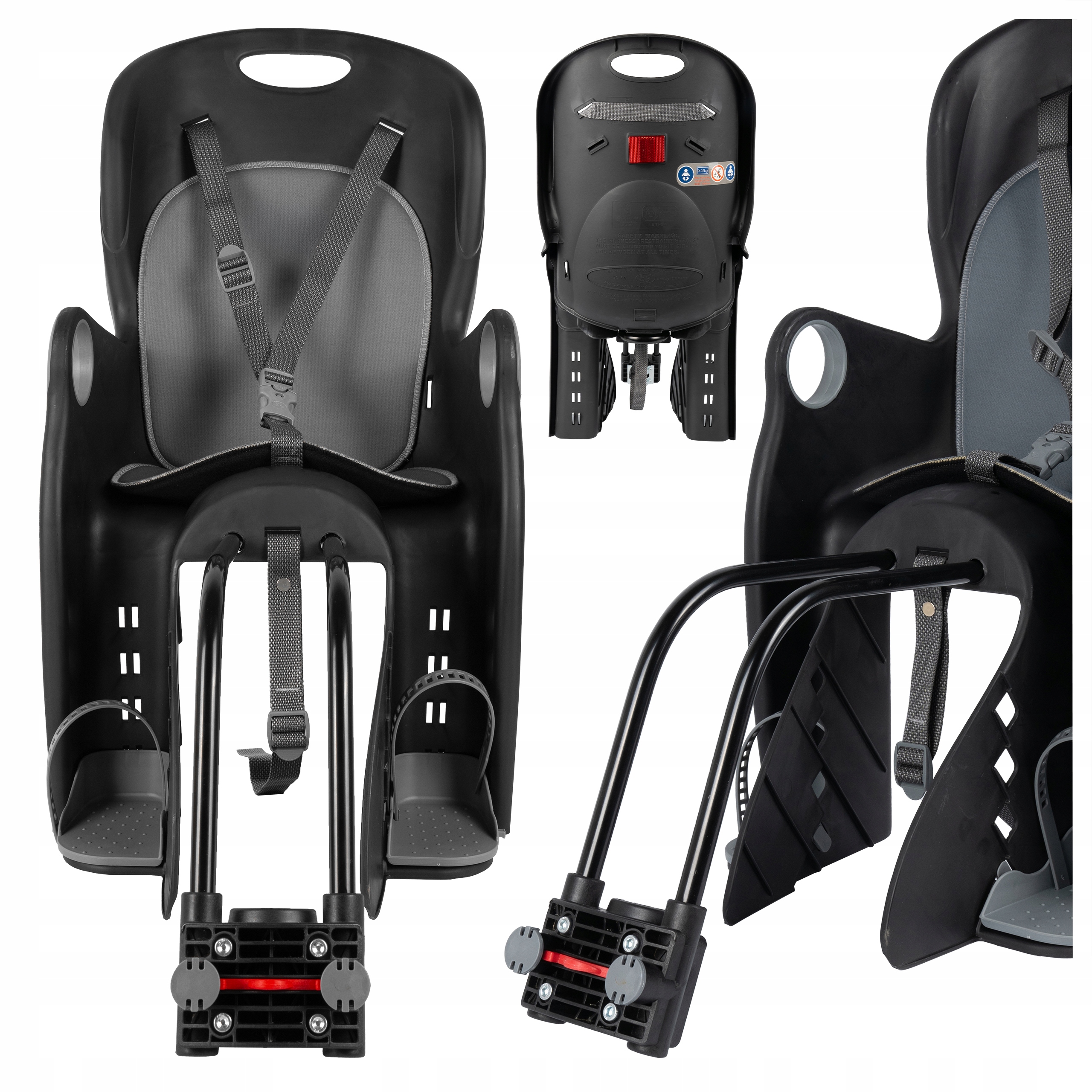 Cyklistická Sedačka Na Kolo s pásy pro děti 22 kg Na Zadní Rám odrazka