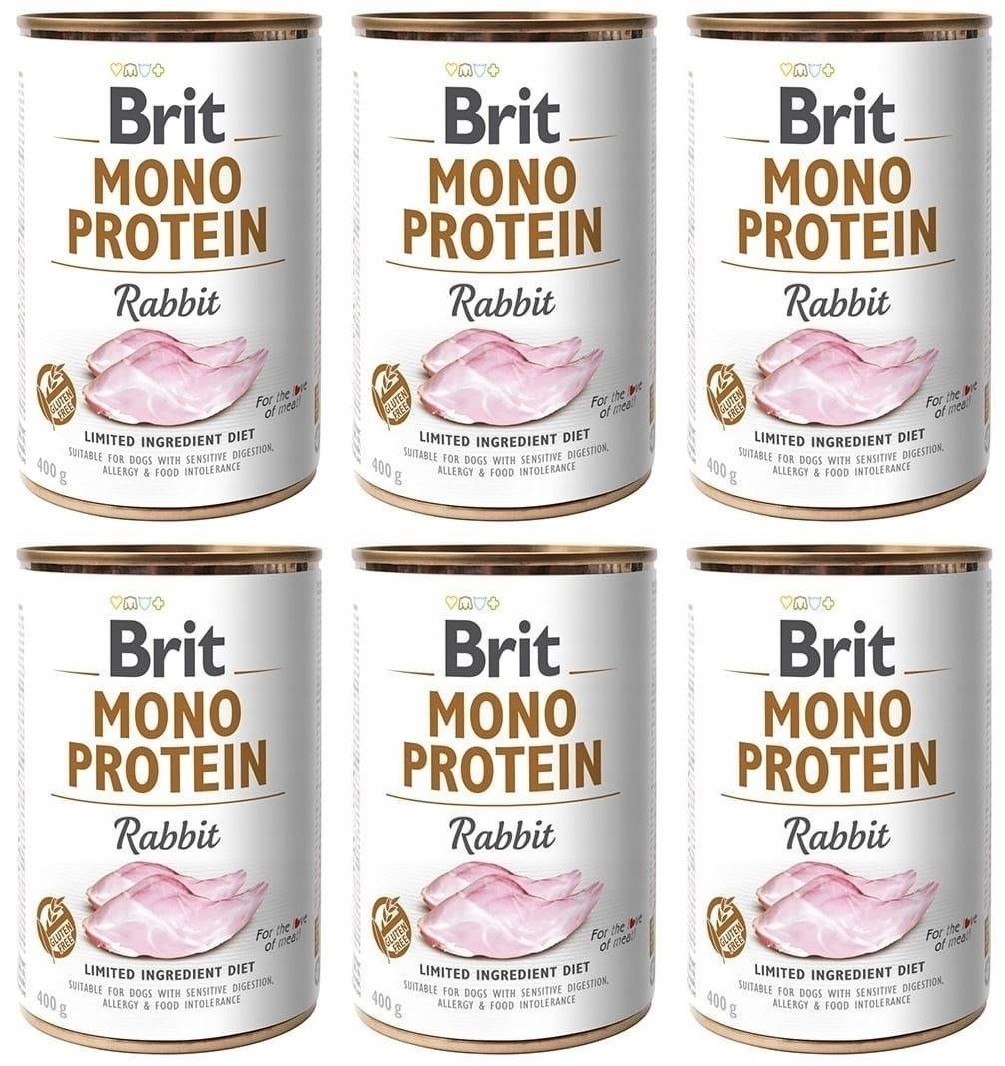 Brit Mono Protein Rabbit Królik Puszka 6 x 400 g (8595602529797) • Cena ...