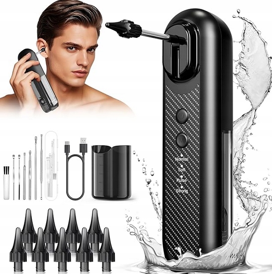 Zestaw do usuwania woskowiny usznej, czyścik do uszu, elektryczny