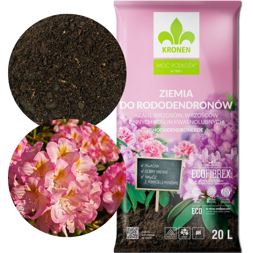 

Ziemia do Rododendronów Azalii Wrzosów kwaśna 20L