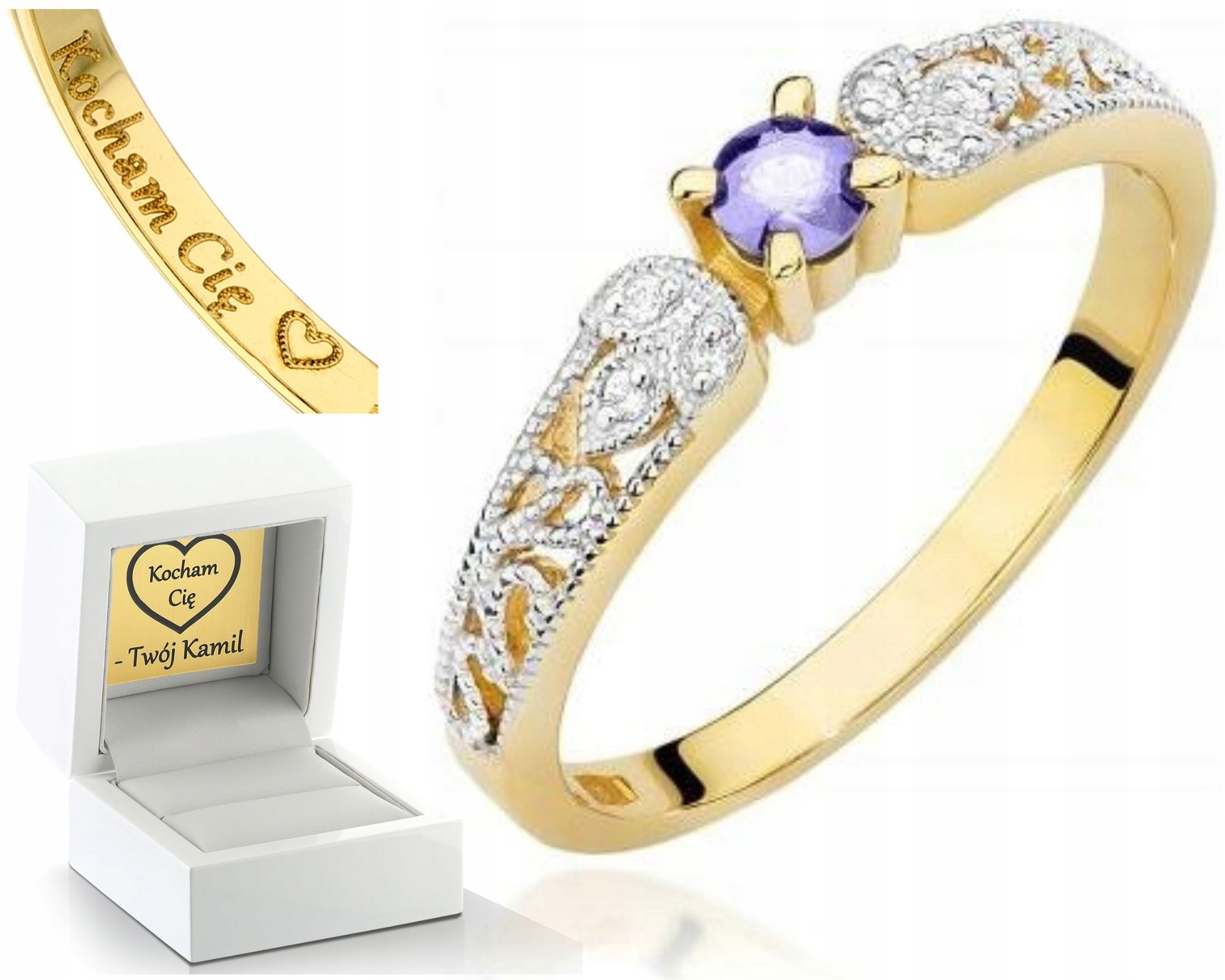 Prstýnek Tanzanitové Brilianty Gravírování Bonus