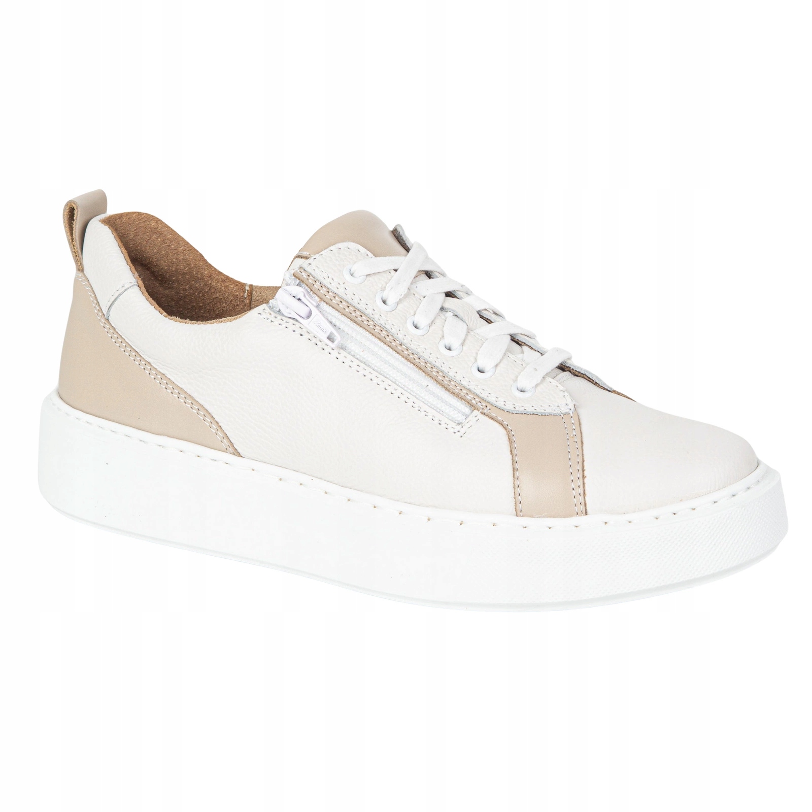 Dámské kožené tenisky 0744W bílé 39