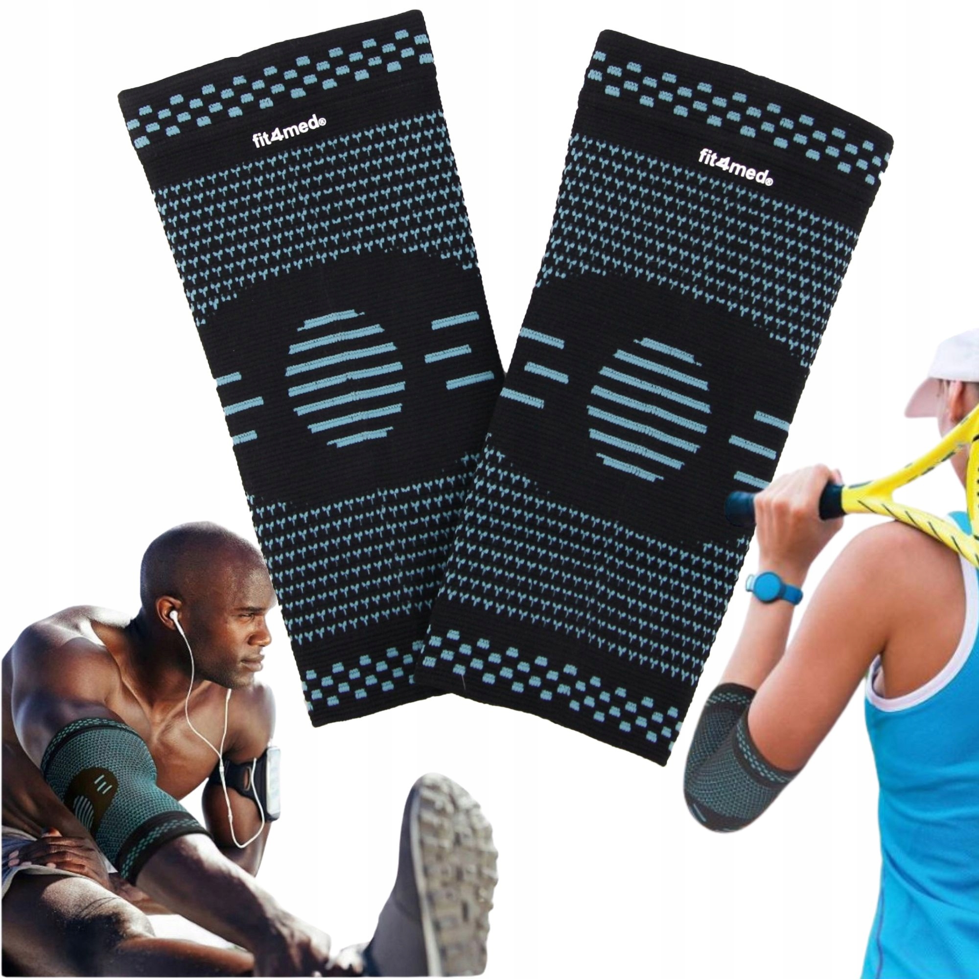 

2 opaski kompresyjne na łokieć ortezy ściągacze M