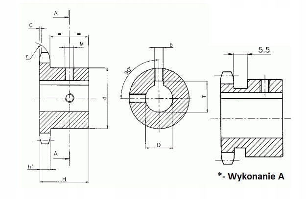 Koło łańcuchowe SM 06B-1(3/8) z12 d12 Marka inny
