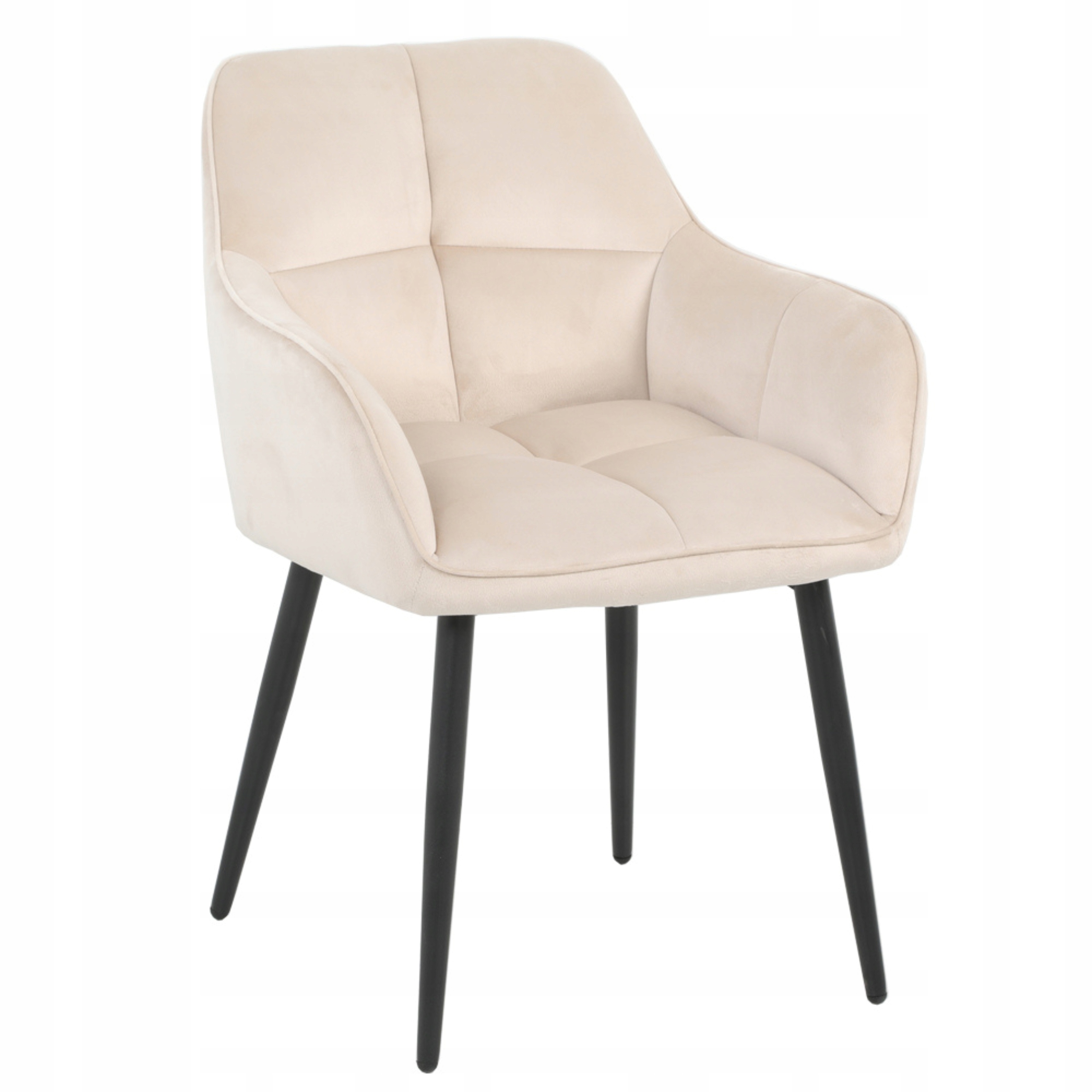 Čalouněná sametová židle kašmírová do jídelny obývacího pokoje s černými nohami Elior