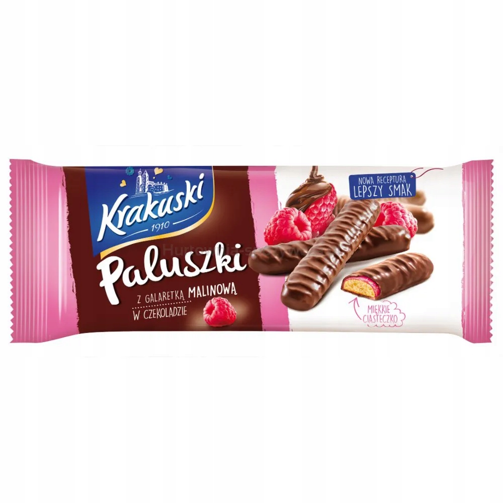 Levně Krakuski Tyčinky s malinovým želé v čokoládě 144 g