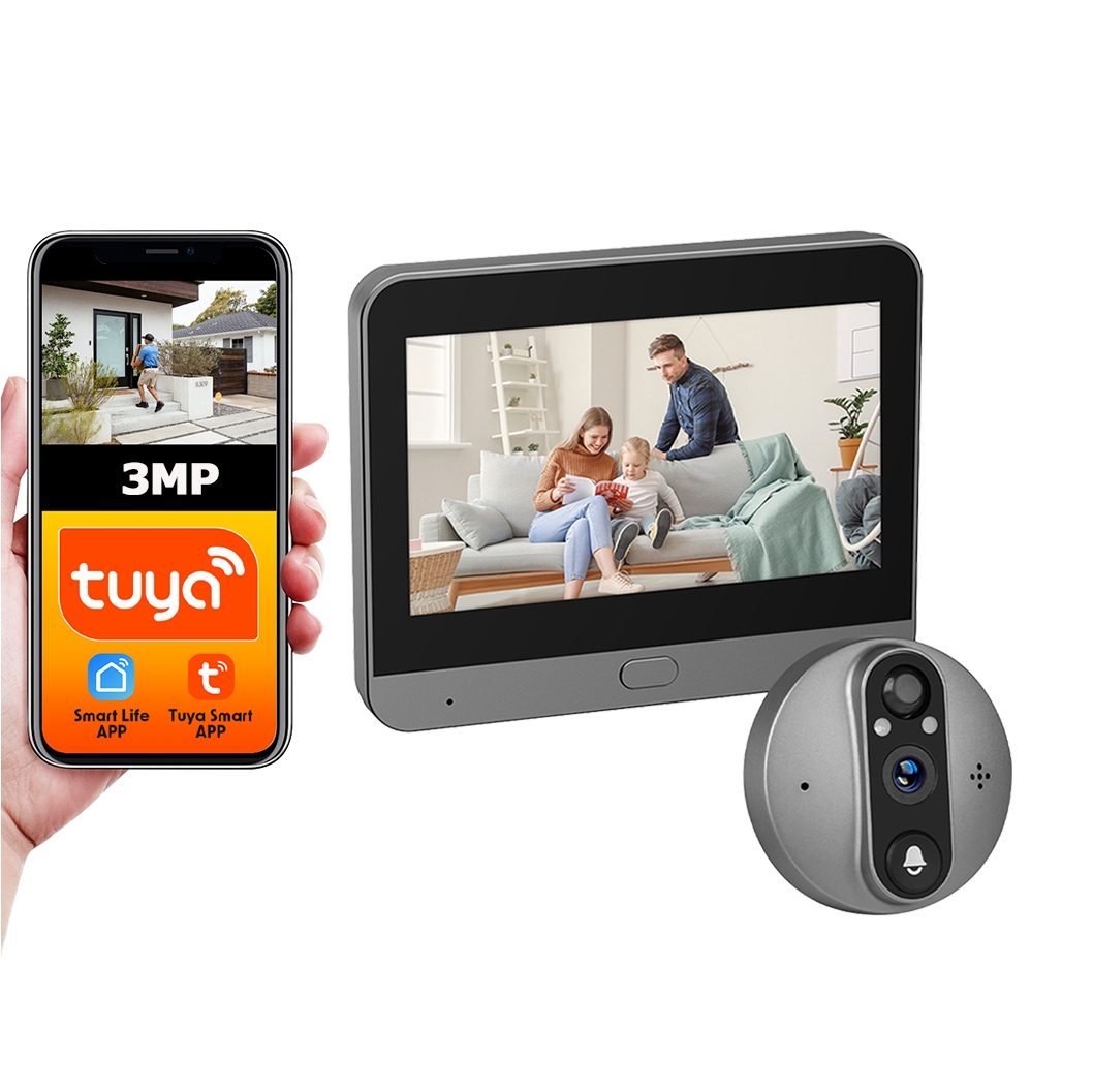 Full HD WiFi TUYA Camera Screen Door Viewfinder Night Mode 5000mAh 3MP