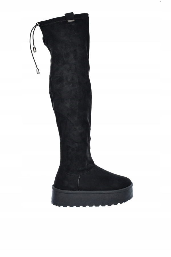 Dámské kozačky na platformě semišové černé Big Star SS274264 38