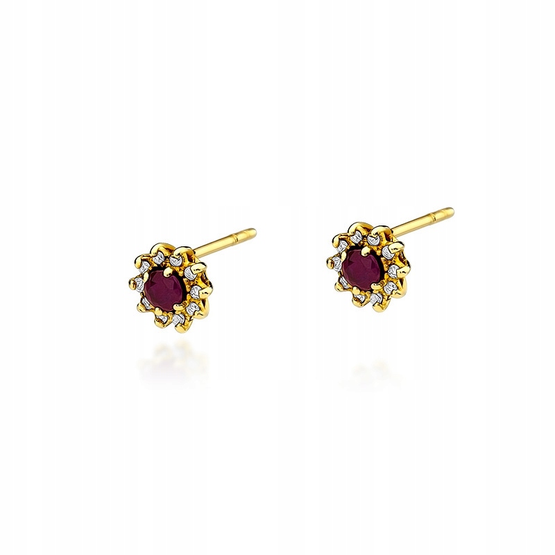 

Złote Kolczyki 585 Brylanty 0,18 ct Rubin 0,30 ct