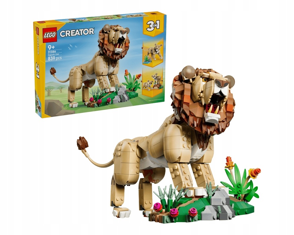 Lego 31386 Creator 3v1 Sada Divoká zvířata: Pyšný lev 9+ 839ks
