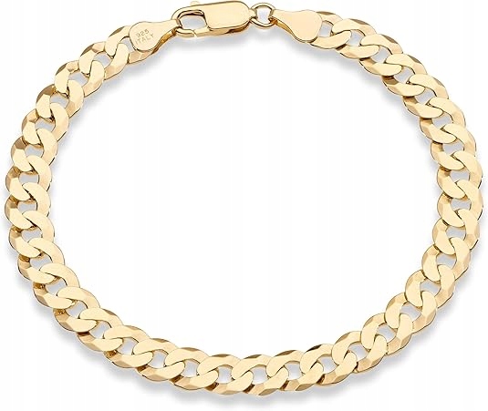 Stříbrný pozlacený náramek pro muže s diamantovým pancířem stříbro o ryzosti 925