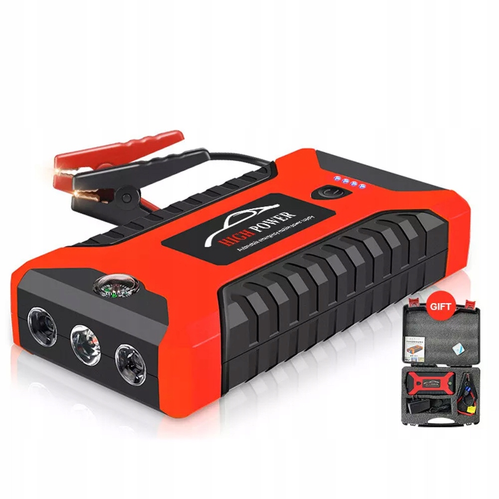 Jump Starter Startování Motoru Powerbank Kompas Kabely 4 X Usb 99800 mAh