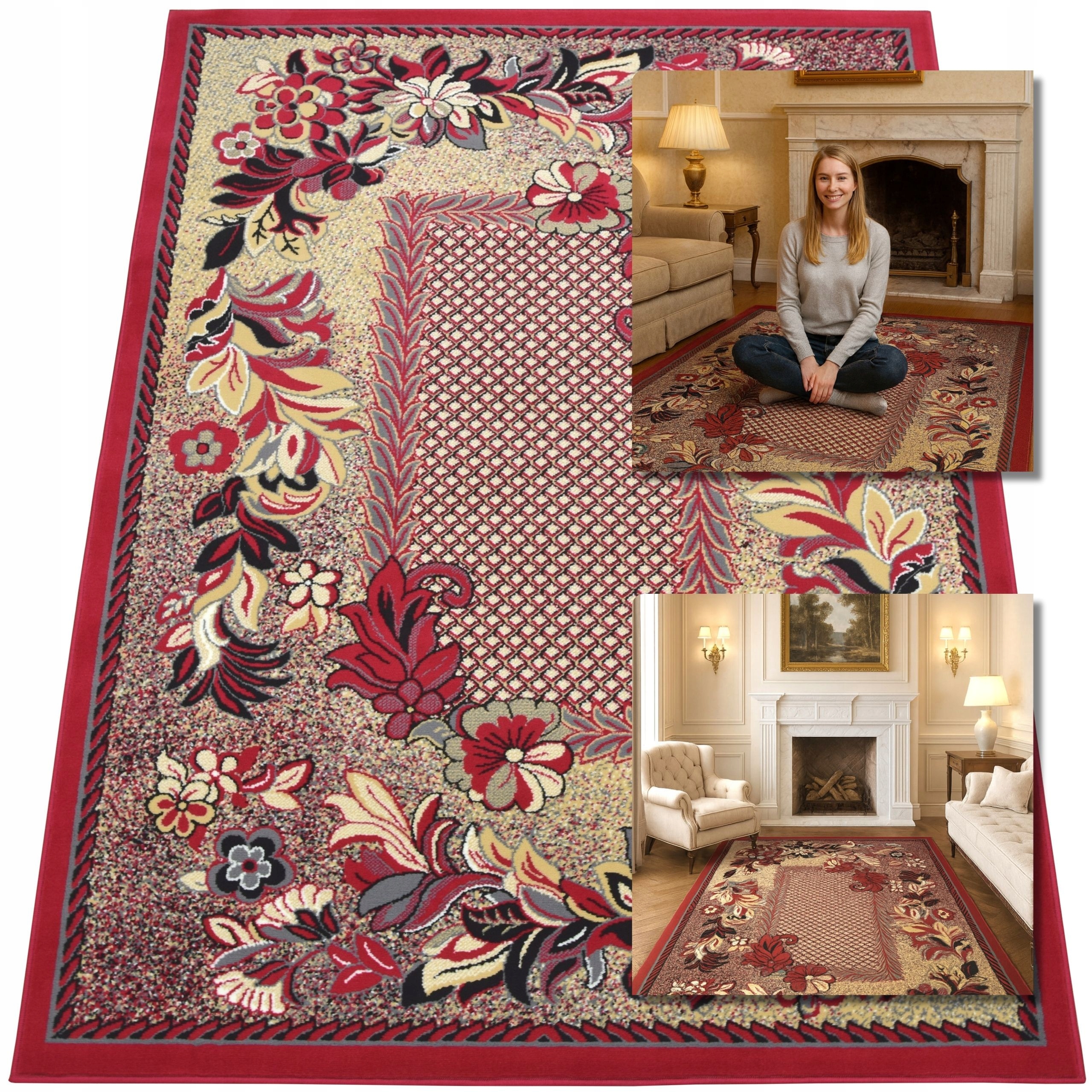 Koberec Tradiční Vintage Koberec Červený Venezia Koberce Do Obývacího Pokoje 270x370