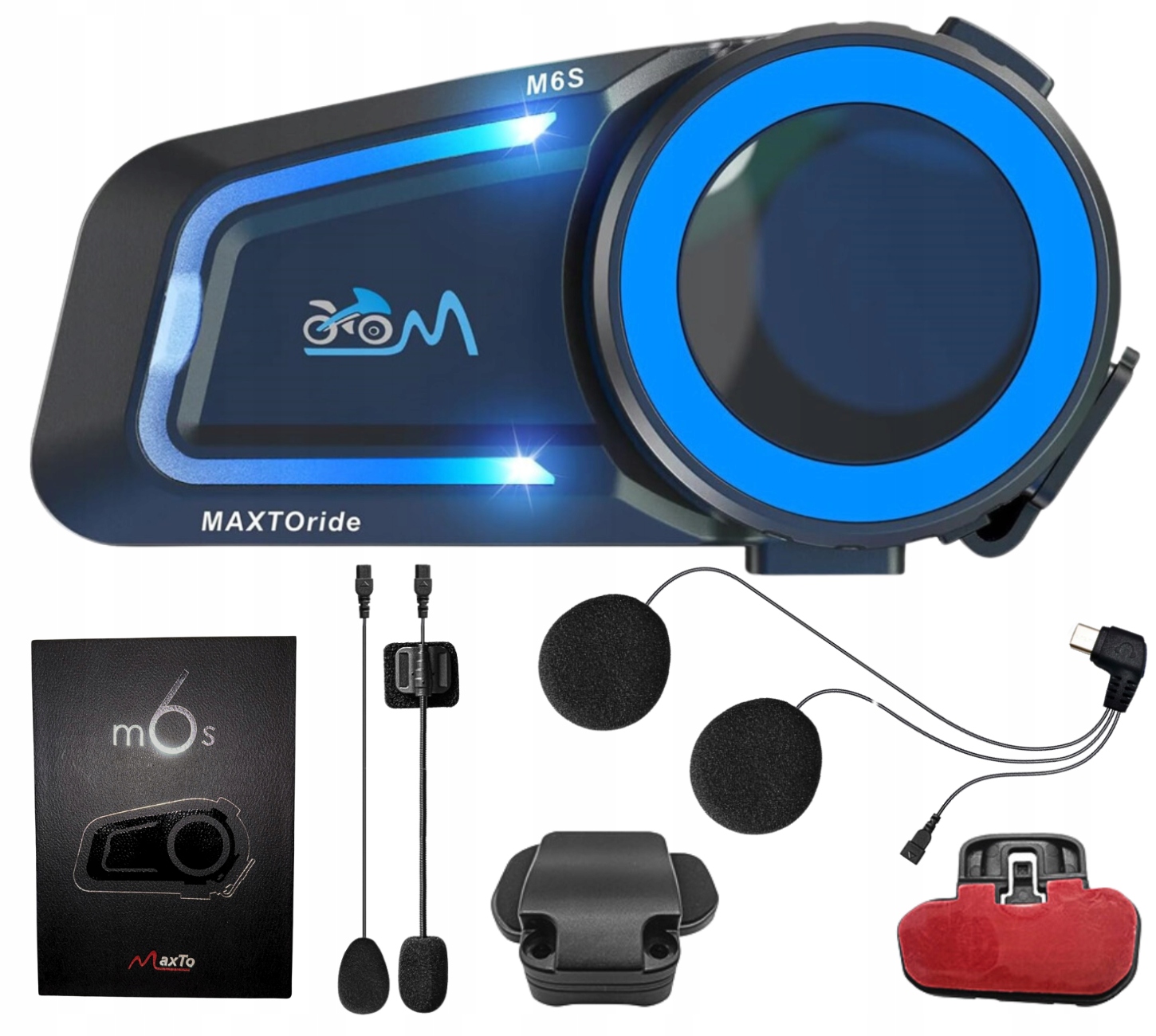 MaxTo M6S Mesh Motocyklový Interkom Pro 8 Motocyklů České Menu