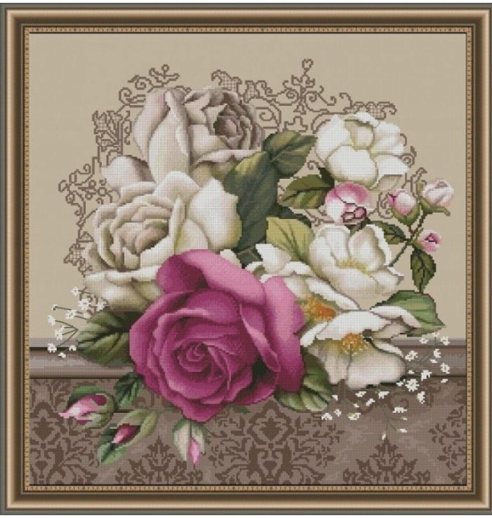 Křížková výšivka počítaná sada (kanva, mulina)