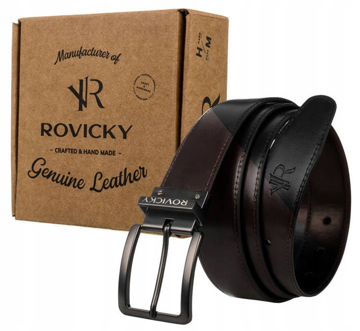 

Dwustronny Pasek czarno-brązowy Rovicky RPM-14D-PU