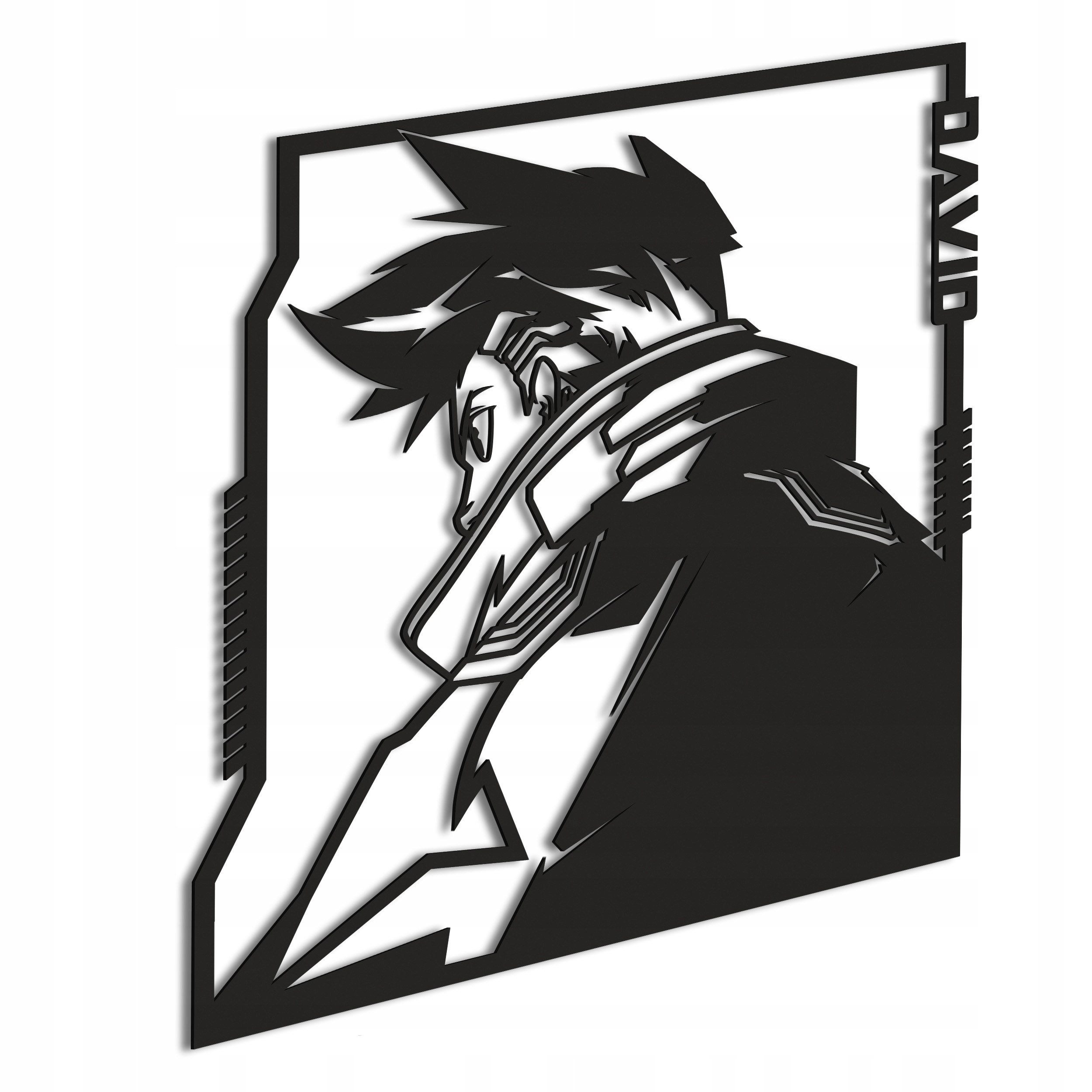 Dřevěný 3D obraz Anime David Cyberpunk Nástěnná Dekorace Dárek