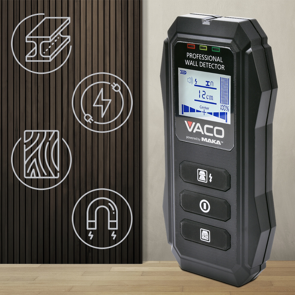 WYKRYWACZ PRZEWODÓW Detektor napięcia METALI Drewna PROFILI Rur KABLI Marka inna