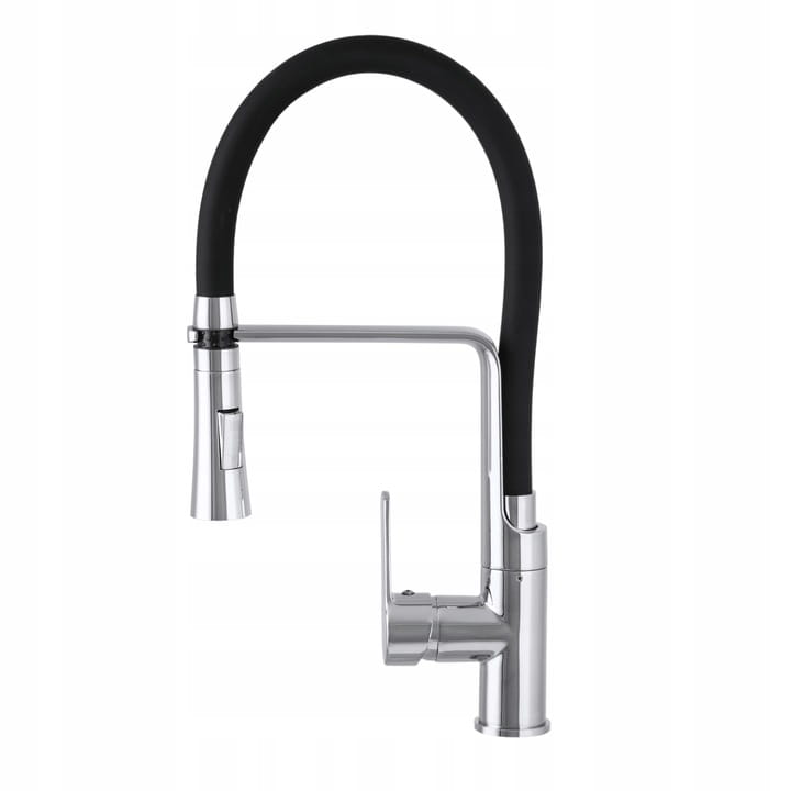 Kuchynská Batéria Vegas Chróm Čierna Výsuvná Výtoková Kohútiková
