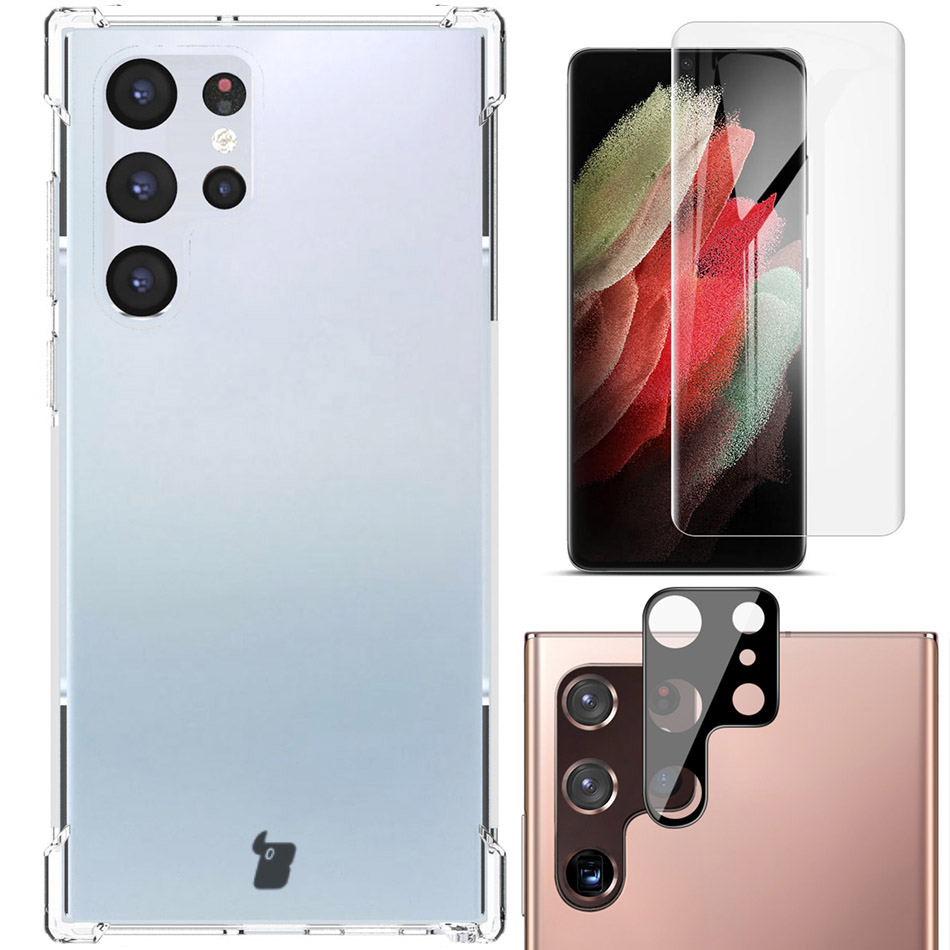

Etui 2x folia+obiektyw Bizon do Galaxy S22 Ultra