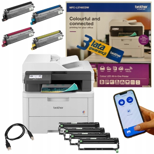 Drukarka wielofunkcyjna urządzenie duplex wifi kolor A4 Brother MFCL3740CDW