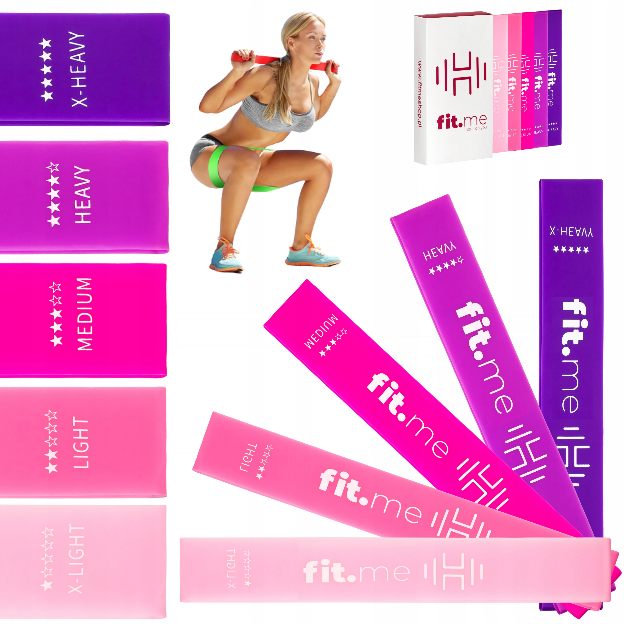 

Zestaw 5 Gum Do Ćwiczeń Mini Band Fit.me Taśmy