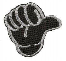 

rączka srebro naszywka termo haft łata M aplikacja