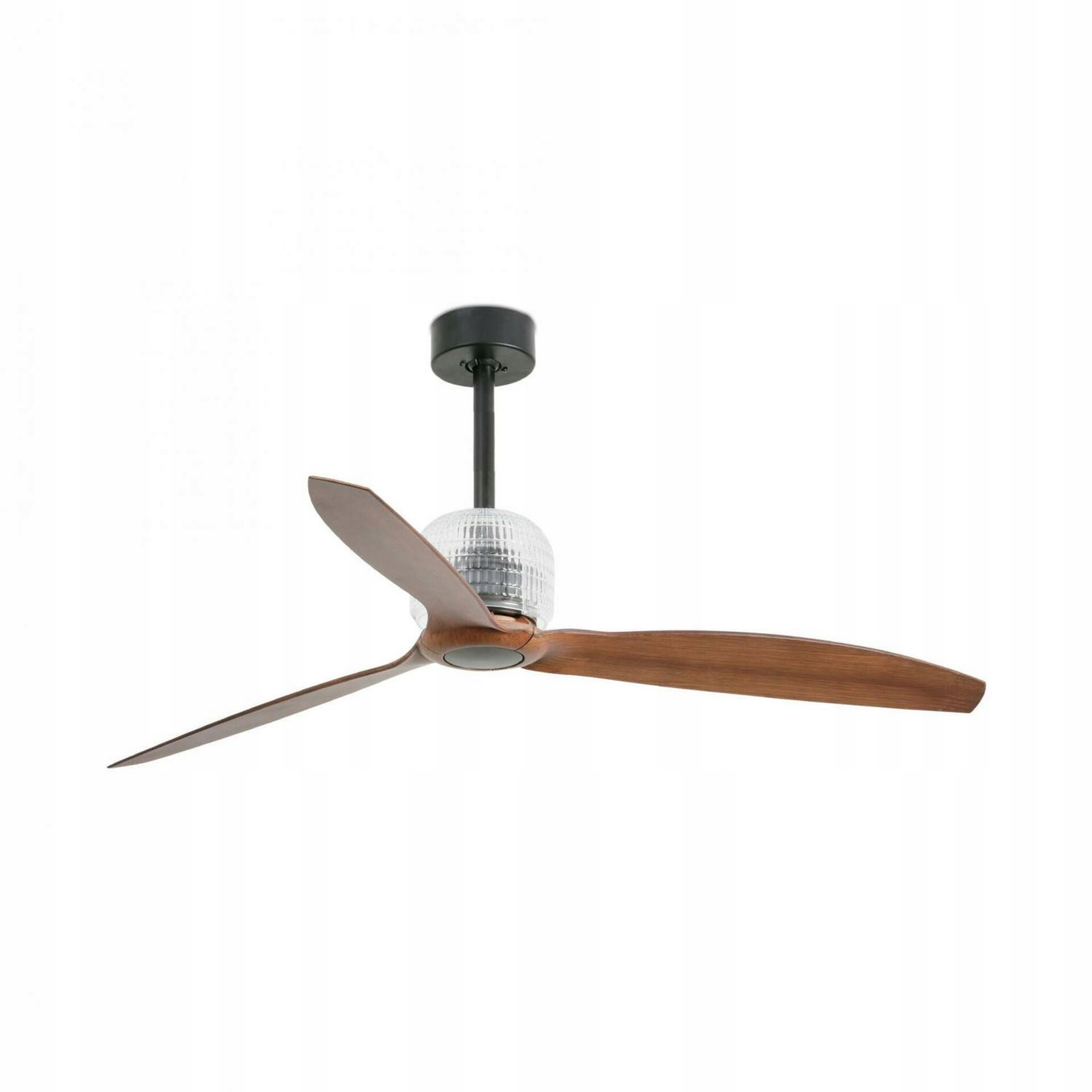 Faro Deco Fan M čierna/drevo stropný Led ventilátor, DC motor, diaľkové ovl