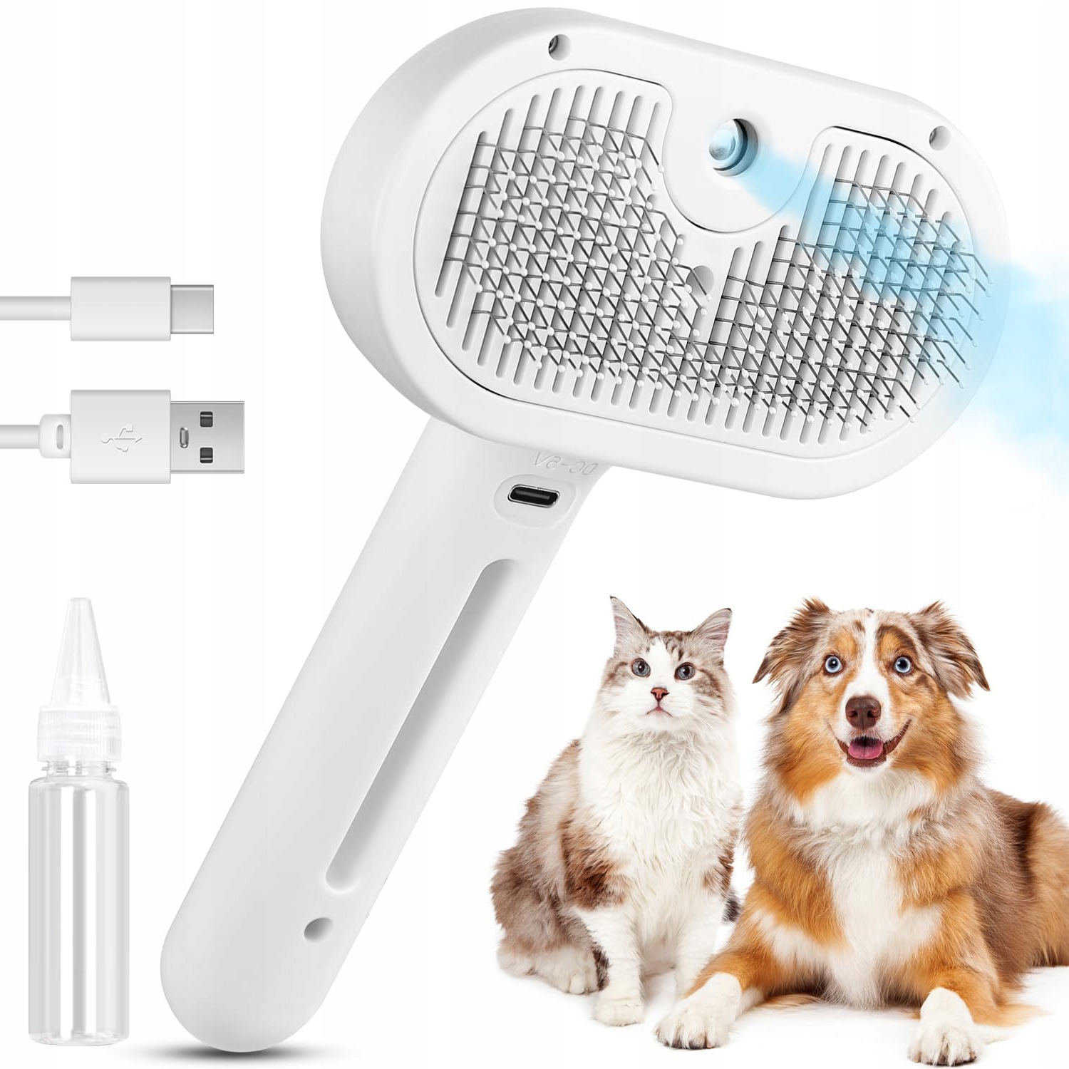 Levně Parní Kartáč Pro Kočky Psa Elektrický, Samočistící, Péče O Srst
