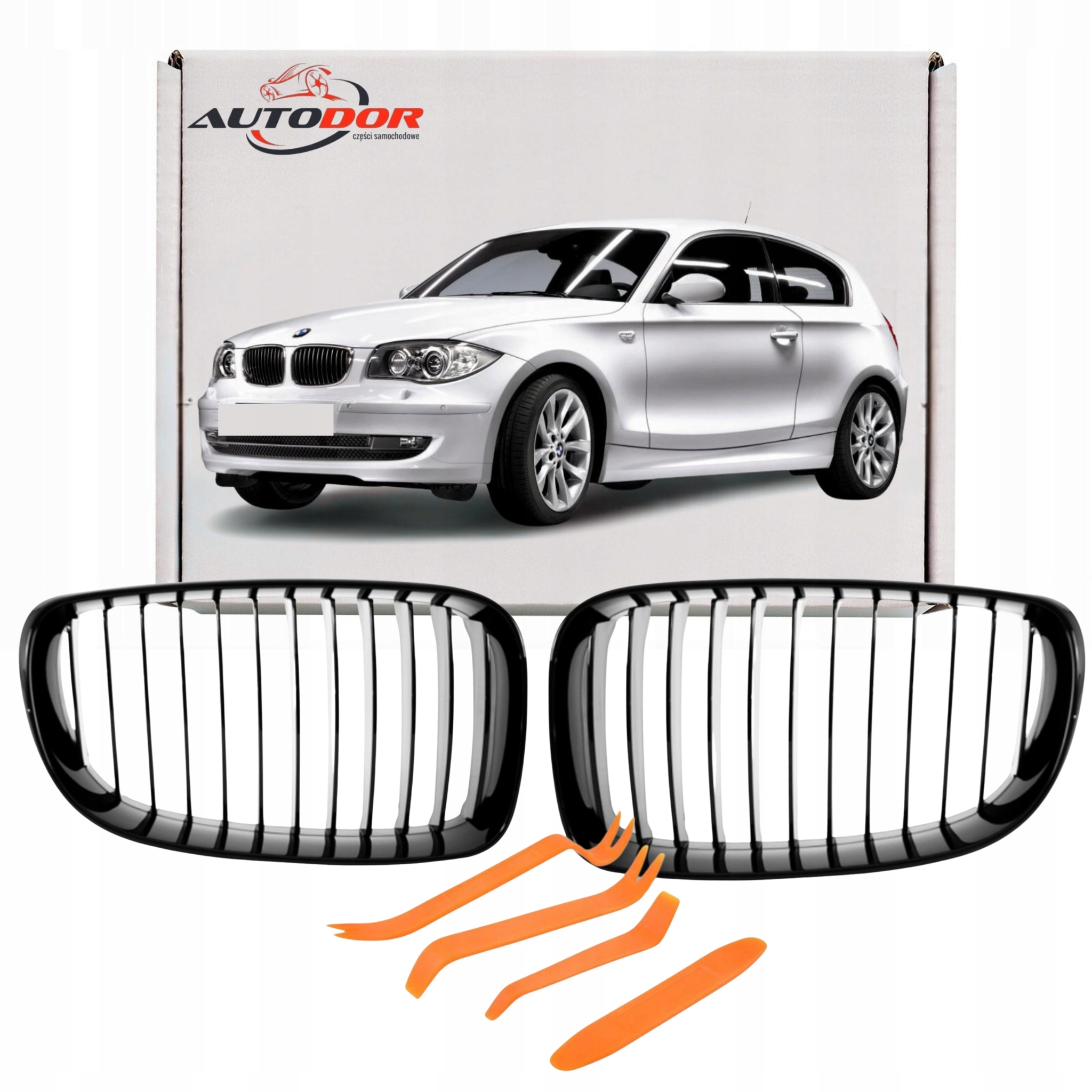 Bmw 1 E87 E81 E82 2007-2013 Nerki Atrapy Grily Mřížky Černý Lesk P+l