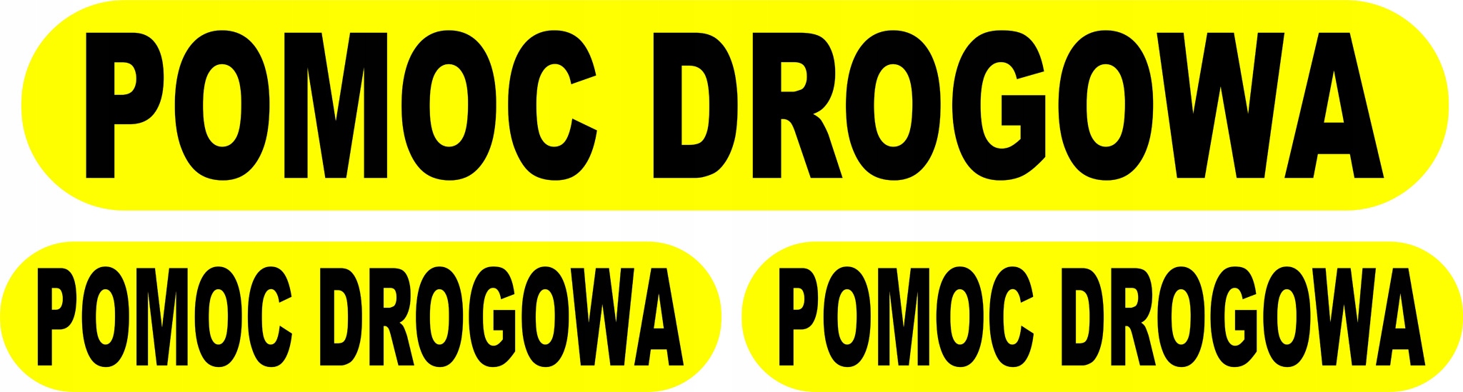 

Naklejki laweta Pomoc Drogowa 3szt XL żółty pas