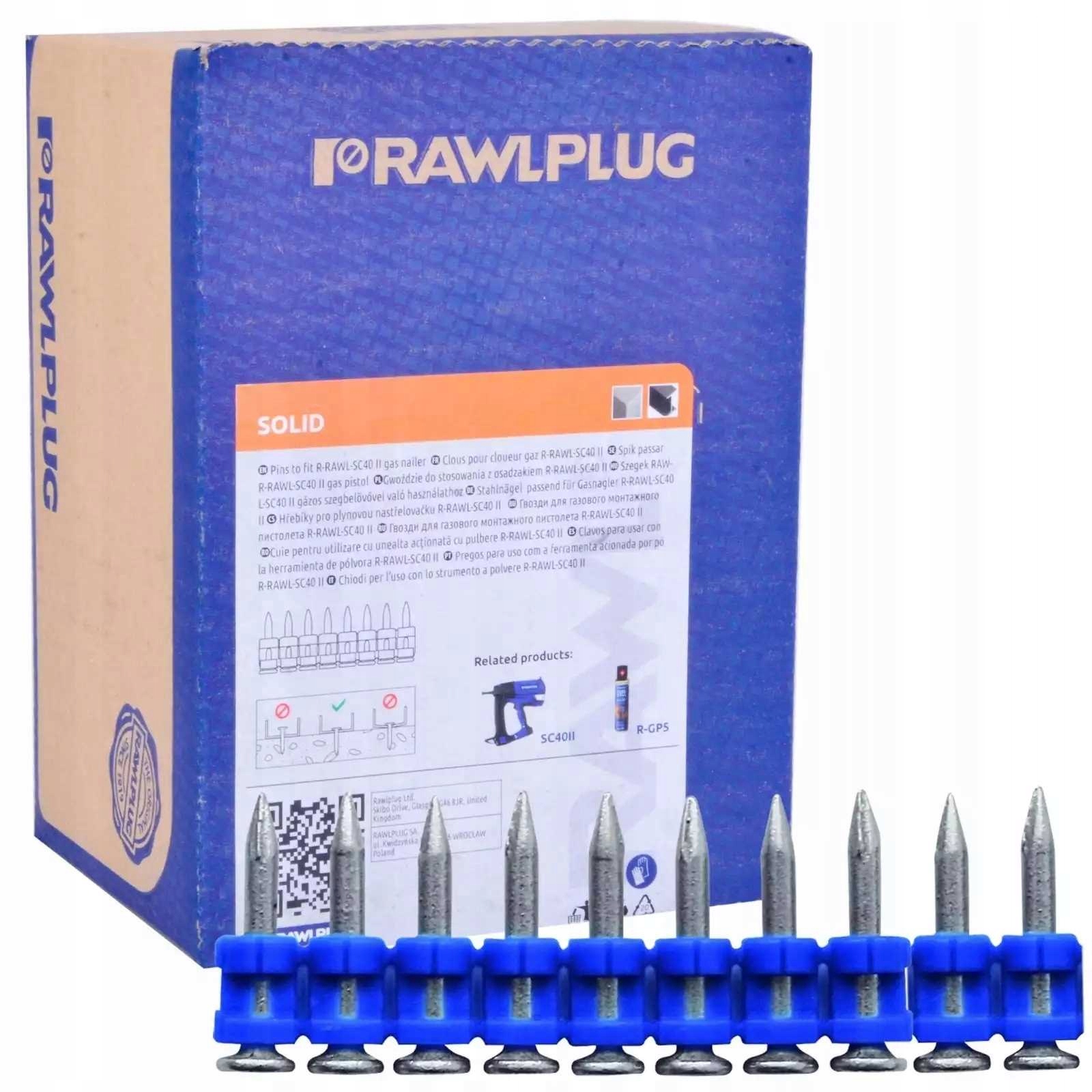 Rawlplug Gwoździe Do Stali I Betonu 38 mm Do Osadzaka op. 1000 Sztuk
