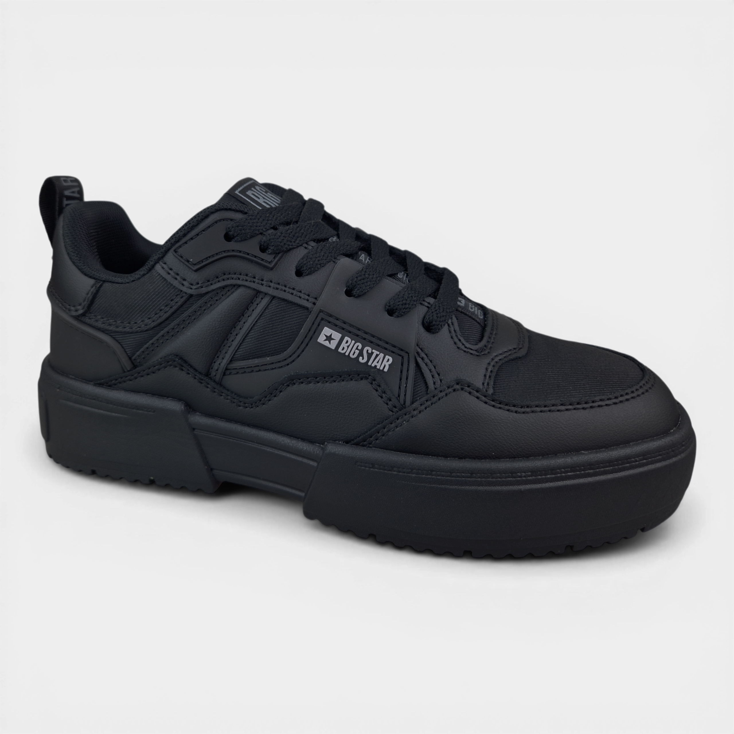 Buty Big Star Sportowe Damskie Czarne Trampki z Ekoskóry Sneakersy NN274360