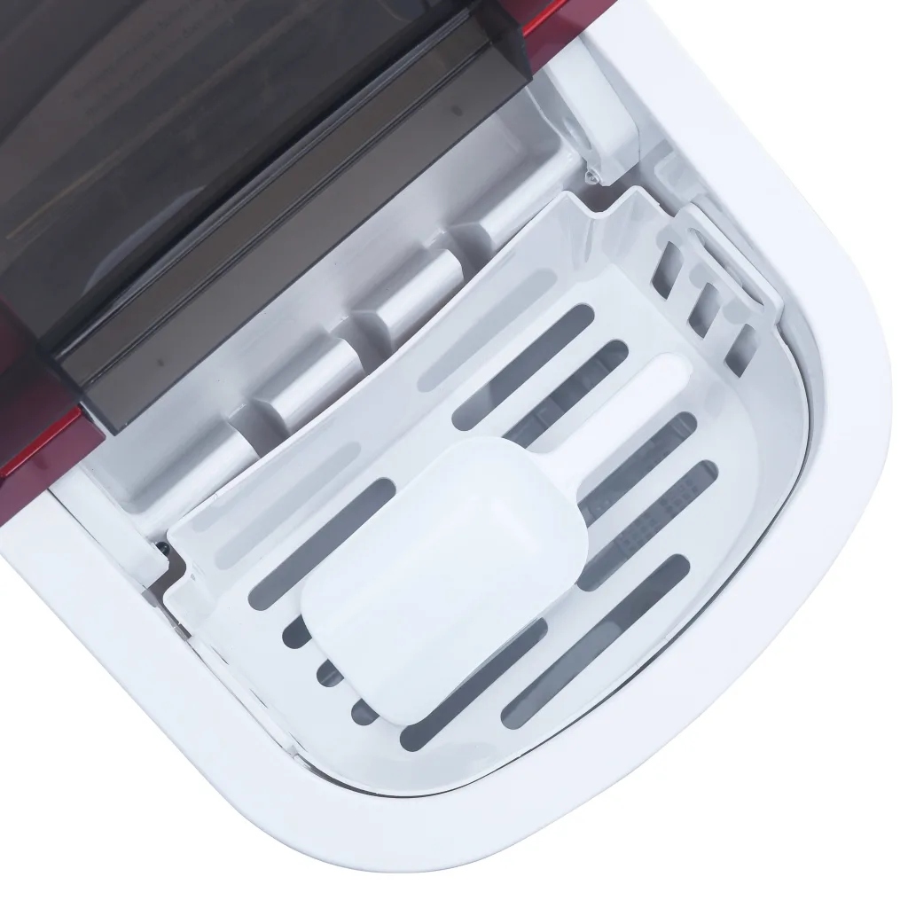 vidaXL Kostkarka do lodu, czerwona, 2,4 L, 15 kg/24 h Szerokość produktu 35.8 cm