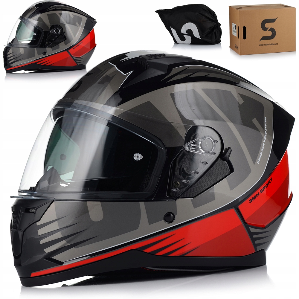 Motocyklová Prilba Ska-p 3MHA Red Lesk Systém Pinlock Blenda Ecer 22.06