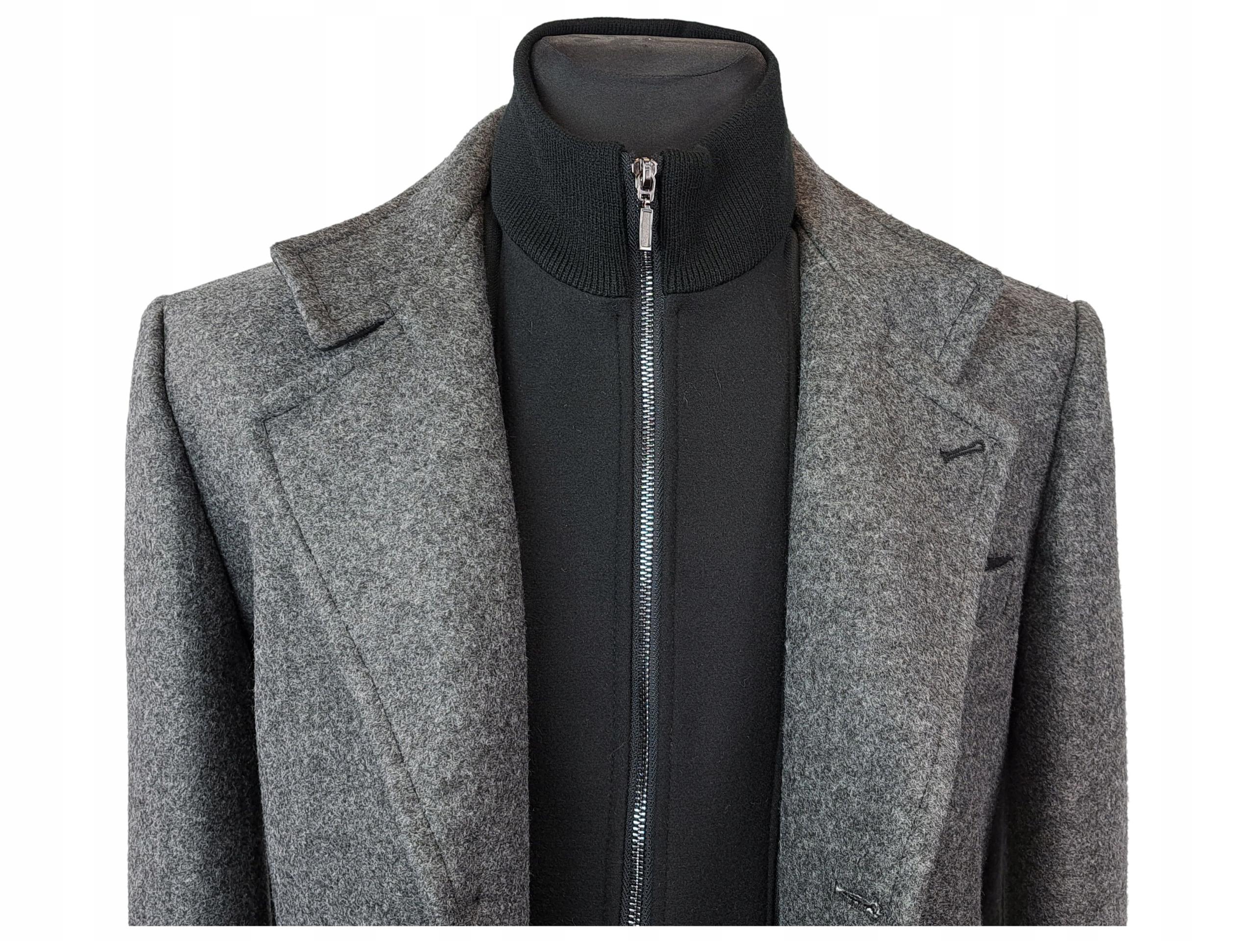 SZARY PŁASZCZ KURTKA JESIONKA SLIMFIT R 58/176 Rozmiar 58