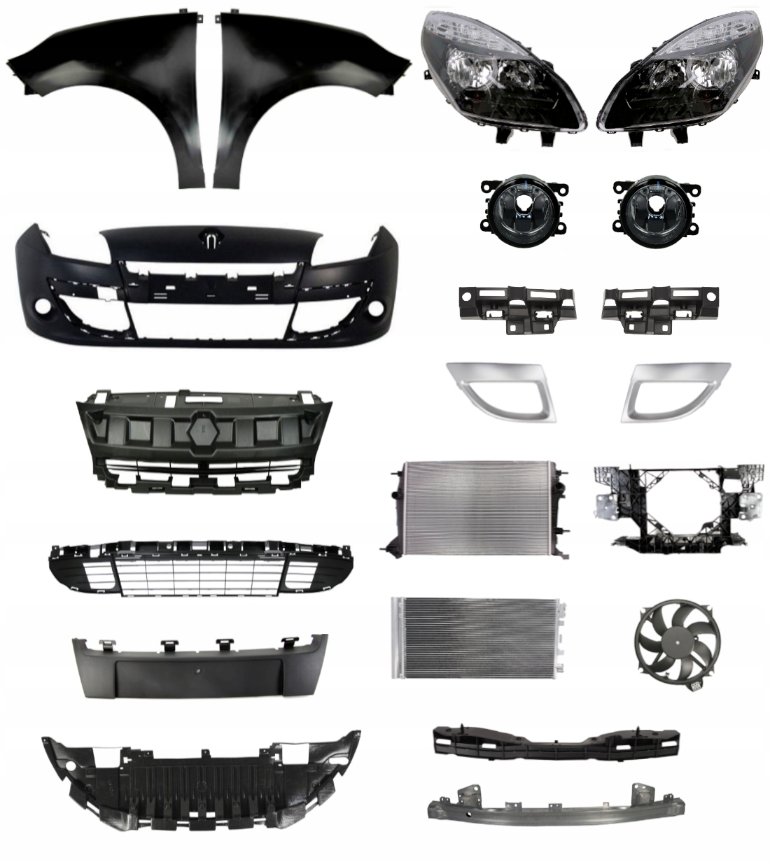 Renault Scenic 09-12 Zderzak Pas Błotnik ZESTAW CZĘŚCI